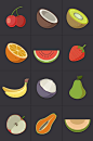 Fruit Icons by buatoom , via Behance: 