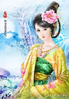 一组唯美的手绘古装美女图_史海拾贝吧_百度贴吧