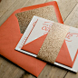 NICOLE Suite Glitter Package, gold and coral wedding, glitter wedding invitations, letterpress wedding invitations