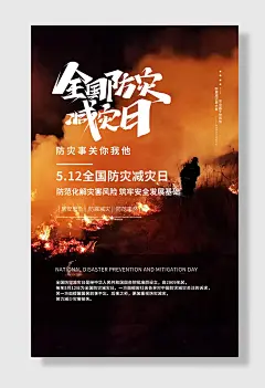 节日全国防灾减灾日防震减灾难抗洪安全公益广告海报