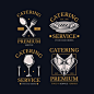 Detailed catering logo collection Free Vector