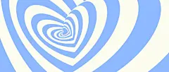 图源免费EPS |抽象催眠隧道心背景。浅蓝色和奶油色的视错觉图案。用于海报、横幅、模板的扭曲心形欧普艺术设计。矢量横向插图壁纸