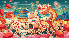 找食物的胖兔子采集到国潮