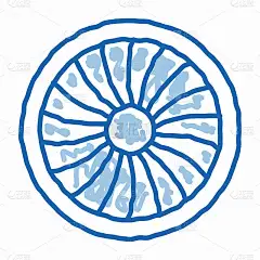 涡轮引擎涂鸦图标手绘插图