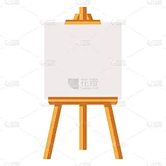 矢量木画架与空白画布孤立在背景上画桌和白纸孤立在背景上。矢量插图网站页面和移动应用程序股票插图