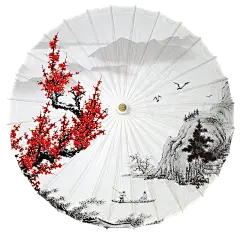 中国古风油纸伞卡通手绘油纸伞雨伞