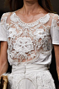 Roberto Cavalli at Milan Fashion Week Spring, 2015. White lace tee