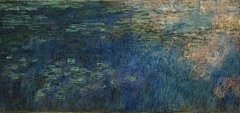 Reflections of Clouds on the Water-Lily Pond, 1914-26奥斯卡-克劳德·莫奈Oscar-Claude Monet（1840～1926），印象派领导者，印象派代表人物和创始人之一。创作有大约250幅《睡莲》油画系列。很多都属于组画，所谓“组画”，就是画家在同一位置上，面对同一物象，在不同时间、不同的光照下所作的多幅画作。区分它们的，仅仅只是大师对光与色的瞬间捕捉。这些画描绘了他在吉维尼（Giverny）家中的花园，是他生命中最后三十年艺术创作的主要焦点。许多