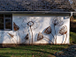 Seed Heads and Flowers. Made for Gaynor Wakeley. Made a feature of a large blank wall of a modern extension on a traditional building. The idea was for something to break up the dull looking wall, then after some research Gaynor came up with the idea of b