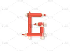 用铅笔做成的字母G字体。矢量设计元素的标志，旗帜，海报，卡片，标签等。