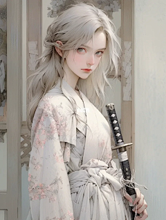 日系风女侠|Midjourney咒语分享|插画壁纸