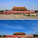 高清北京皇宫红墙城楼故宫天安门建筑海报背景