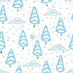 冬天,舒服,式样,森林,矢量,寒冷,事件,贺卡,云景,飘然