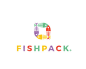 FISHPACK商标设计 鱼骨 海产品 彩色 涂鸦 斑驳 绘画