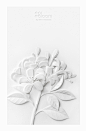 Paper Sculpture White Thai Flowers From papers to flowers