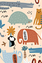 It's time for a jungle safari! This shower curtain includes: elephants, alligators, tigers, monkeys, rhinoceros, and silly snakes. Choose pink with bright colors or peach with neutrals. #kidsshowercurtain #junglebathroom #zookidsdecor #zoobathroom #girlba