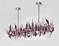 LU 19 Violetto  lampadario orizzontale in vetro