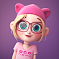 Pink Girl : 3d model based on 2d character concept