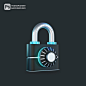 Padlock safety concept 3d icon
