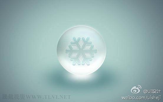Photoshop设计玻璃透明雪花按钮 ...