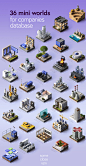 3D icons industry infographic Isometric Technology Diorama exterior architecture Transport