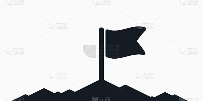 旗帜平面图标矢量插图