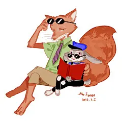 ZOOTOPIA~#JUDY#&amp;#NICK##疯狂动物城##ZOOTOPIA##迪士尼动画##原创手绘# #同人##3D电影##插画##人设##漫画##朱迪##尼克#