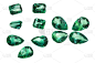 翡翠宝石和水晶宝石为珠宝绿色
