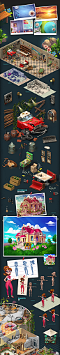 Isometric 3D Game Sprites – Manor Cafe : More than 500 Isometric Illustrations done for Manor Cafe game by Gamegos.