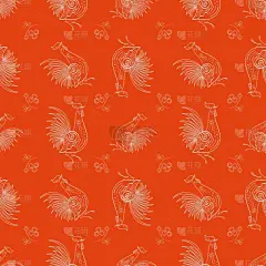 新年,幻想,公鸡,包装纸,十二生肖,图像,壁纸,四方连续纹样,鸟类,民间音乐