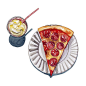 Banana milkshake and pepperoni pizza by Laura Manfre, via Flickr