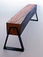 A fantastic bench by Analog Modern. Simple way to present timber.: 