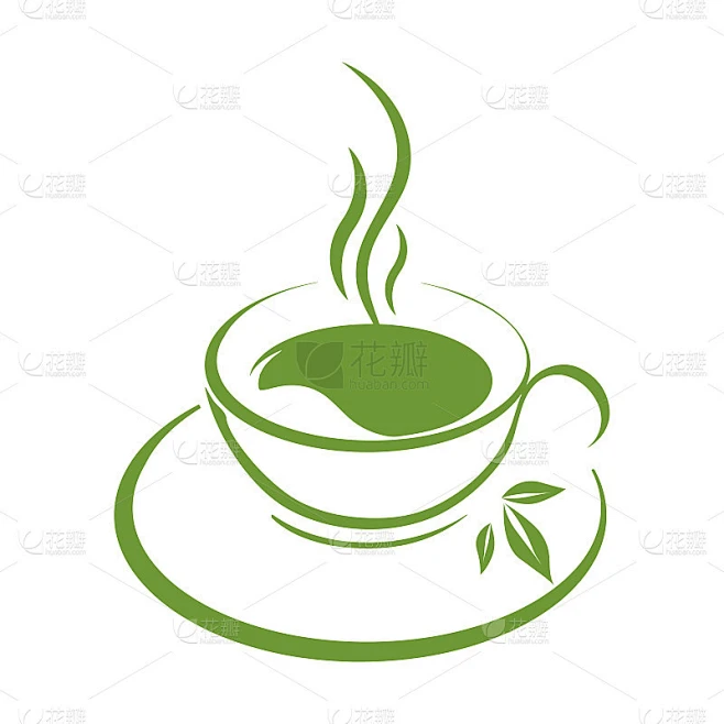 茶杯图标绿色素材-花瓣网