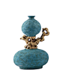 色彩家新中式蓝色铜包瓷样板房客厅摆件装饰品台灯花插装饰罐摆件-淘宝网