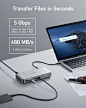 Anker 563 USB-C Docking Station (10-in-1) : Expand Your Port Options: Turn just one of your laptop's USB-C ports into 2 HDMI ports, a DisplayPort, a 100W Power Delivery port (connects to host), a USB-C 3.1 Gen 1 port, a USB-A 3.1 Gen 1 port, 2 USB-A 2.0 p