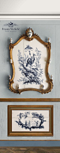 Avant projet pour un cabinet de porcelaine, chinoiseries d'après Jean Pillement. www.frantzwehrle.com