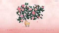 莫小鹿11月山茶花月历壁纸1920-1080。浓浓的法式浪漫气息~传说中用这样的壁纸可以防10天后过节哟~ 