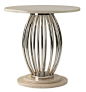 Chrome & Marble Side Table at Decorus