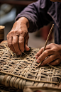 AI数字艺术传统手工编织工艺竹编摄影图-众图网
