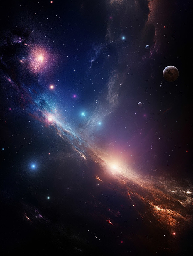 科幻宇宙太空星球背景Midjourney...