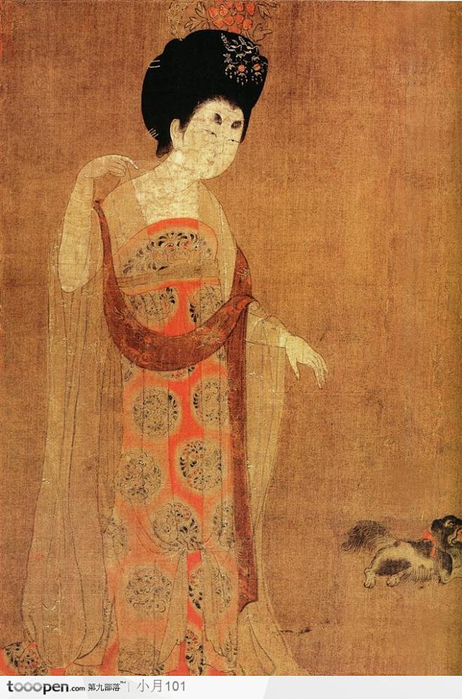 未使用 中国切手 1984年 中国絵画 唐美人 簪花仕女図 中国人民郵政 汉桥话画：唐代仕女画传世孤本《簪花仕女图》_人物画