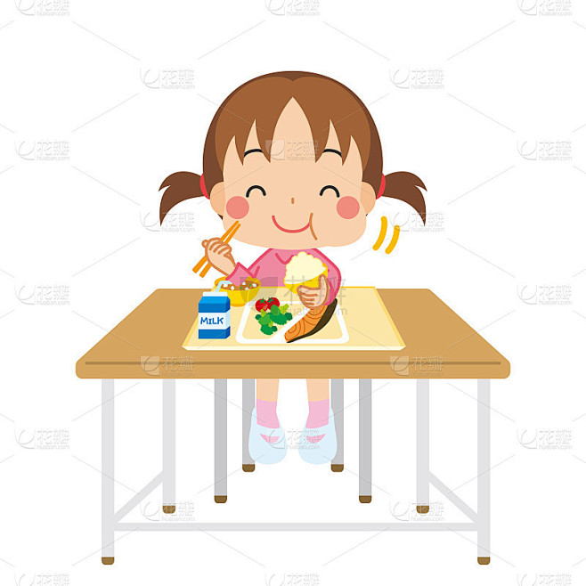 孩子们在吃学校午餐