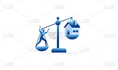 天平不平衡是因为房价比硬币或商人收入概念插画更重，商人平面设计