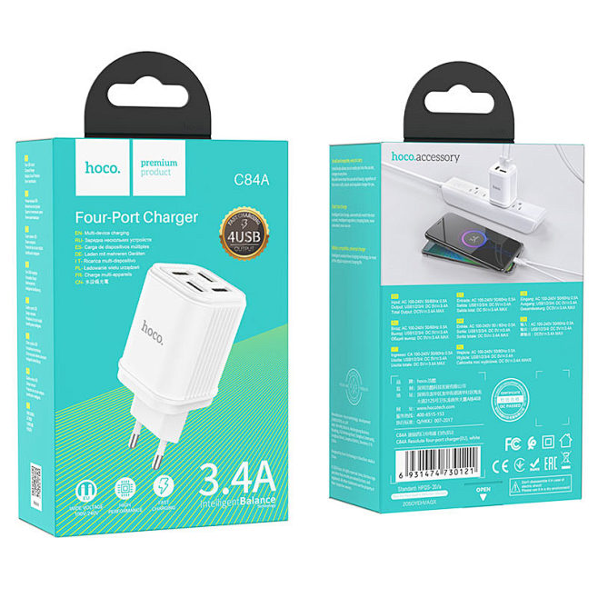 浩酷 c84a 速锐四口充电器 eu 包...