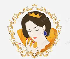 皇室女皇头像手绘 创意素材