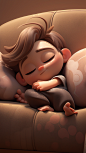 fhgjh_Make_a_cartoon_rendering_poster_a_boy_in_the_warm_living__80ca89cf-06bd-4d6b-a66d-a534604cd0e4