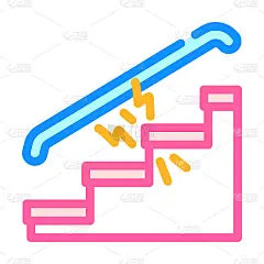 修复的步骤，走廊彩色图标矢量插图