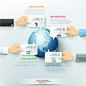 Business Hands Global Teamwork Infographics - Infographics 