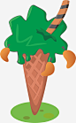 冰淇淋桔树高清素材 冰淇淋 桔子树 桔子水果 桔树 橘子 水果树 免抠png 设计图片 免费下载