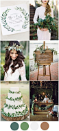 Greenery Wedding Theme 2016 Wedding Colour Palettes - One of our favourite palettes this year is this elegant, earthy greenery theme. Perfect for autumn/winter (although we wouldn’t tell spring brides to rule it out either!), a greenery theme can be integ